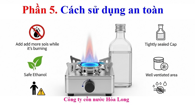Cồn nước dành cho bếp cồn: Giải pháp nhiên liệu sạch, an toàn và tiết kiệm
